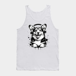 Corgi Business, Monkey Business, Music Tank Top